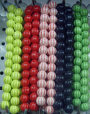 Fluted & Colored Procelain Beads